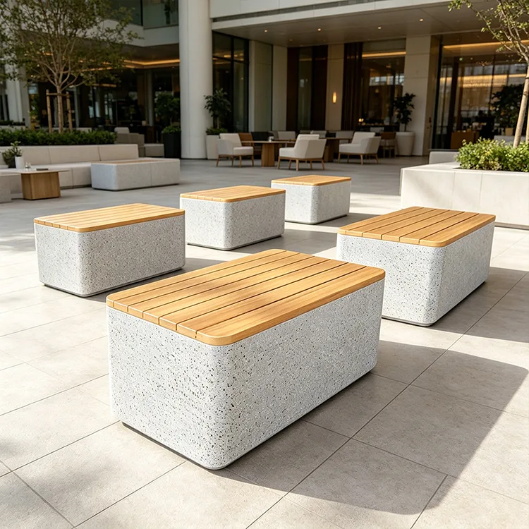 Коммерциялық FRP Terrazzo Cube орындық